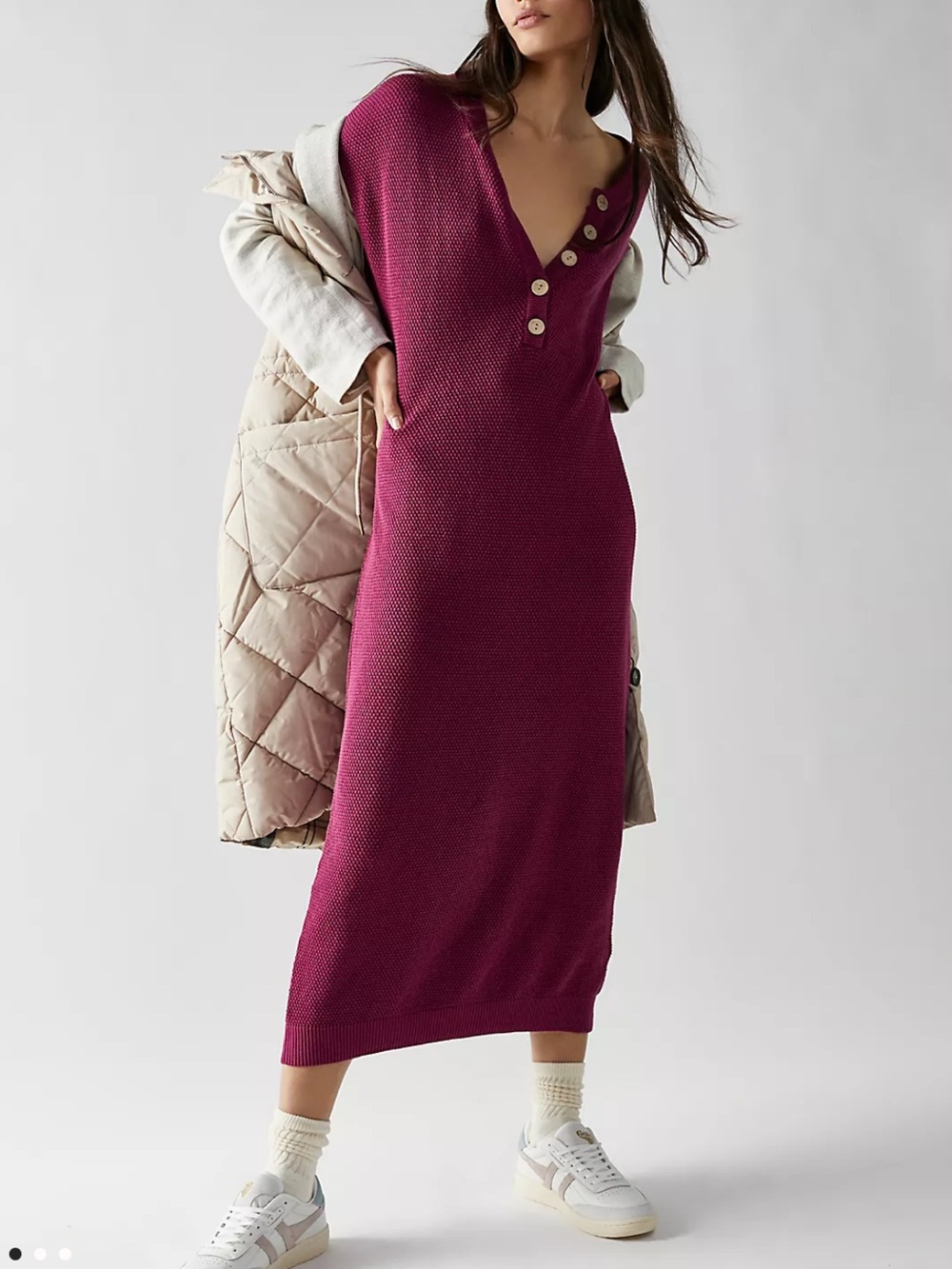 Free People FP Beach Hailee Sweater Midi Maxi Dress Small Small